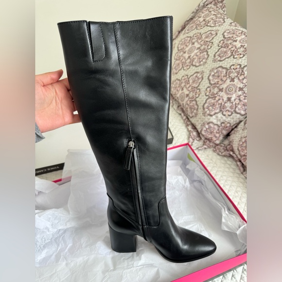 Vince Camuto Evronna Block Heel Boots. New in box, never worn. Black leather. - Picture 6 of 8